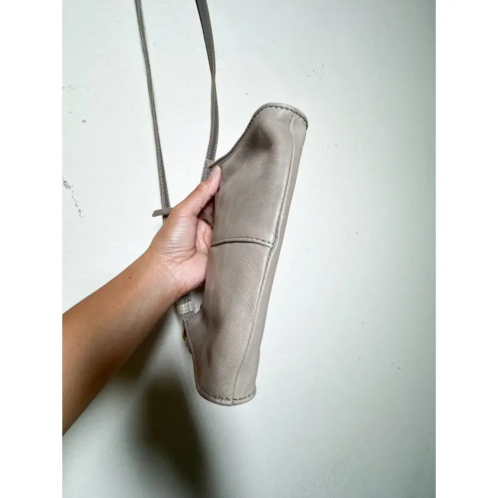 Margot New York Aiden Wallet on a String Taupe Leather Crossbody